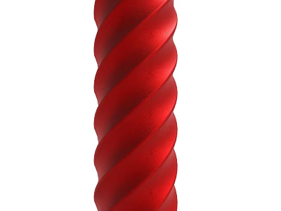 Long Red Twisted Spiral Object With Smooth Glossy Surface And Modern Style 3d model