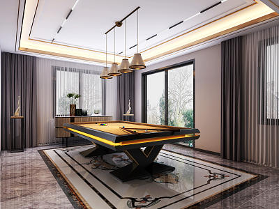 Modern Entertainment Room Billiards Entertainment Room 3d model