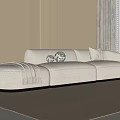 Modern Multiplayer Sofa Three-Seat Sofa 3d model
