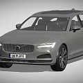 Grey Volvo Estate Car With UK License Plate And Dark Roof Modern Design