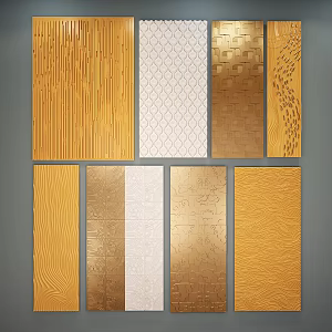 Modern wall decoration board wave board 3d model