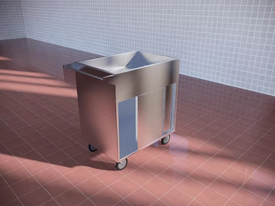 Stainless Steel Kitchen Work Cart With Wheels For Commercial Kitchen Use 3d model