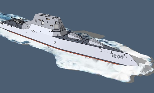 Modern aircraft carrier warship 3d model