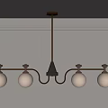 Modern Chandelier With Brass Frame And White Globe Shades For Interior Lighting Design 3d model
