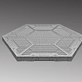 Detailed Hexagonal Perforated Grid Platform With Geometric Pattern Surface Structure