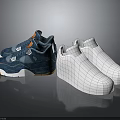 Fashionable Blue Casual Sneakers And White Grid Design Stylish Footwear For Trendy Look