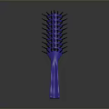 Blue Plastic Hair Comb With Ergonomic Handle And Sturdy Bristles For Daily Use