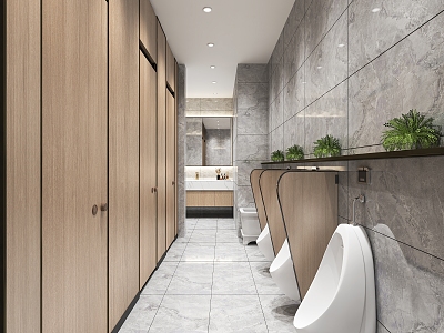 Public Toilet Public Toilet Urinals Men's Toilet Men's Toilet Wash Pool Toilet Partition Toilet Partition 3d model