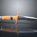 Sharp Tactical Knife With Wooden Handle And Shiny Metal Blade Design