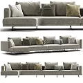 Modern Gray Sectional Sofa With Plush Cushions And Metal Legs Design