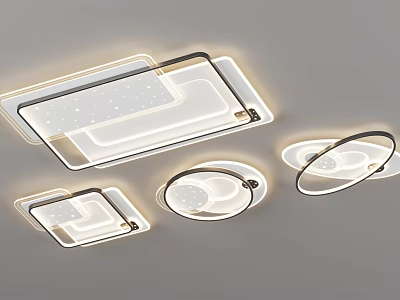 Modern Ceiling Lights With Various Shapes And Styles 3d model Modern Ceiling Lights With Various Shapes And Styles 3d model