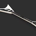 White And Black V Shaped Electric Guitar With Neck And Pickups