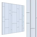 Modern Decorative Panels With Metal Frames Geometric Patterns And Striped Glass 3d model