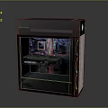 Modern Gaming PC Case With Transparent Side Panel Internal Motherboard And RGB Lighting