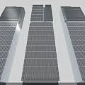 Modern High Rise Office Building With Glass Curtain Walls And Tree Reflections