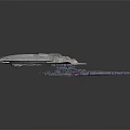 Futuristic Sci Fi Spaceship With Detailed Surface And Extended Wings Design 3d model
