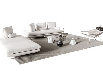 Modern sofa coffee table combination 3d model