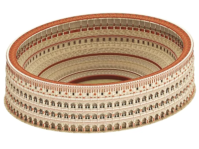 Ancient Roman Colosseum Round Architectural Structure With Arched Facades And Historical Details 3d model