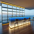 Light Luxury Wine Cabinet Bar Counter Water Bar Area Water Bar Counter Bar Tai Island Table Wine Cabinet Multi-style Wine Cabinet Island Table Water Bar Bottle Ornaments Combination 3d model