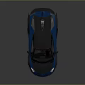 Blue Supercar With Black Roof And Rear Spoiler Sleek Sporty Exterior Design