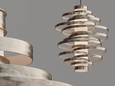 Modern Elegant Spiral Metal Chandelier Design For Contemporary Interior Spaces 3d model