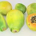 Fresh Assorted Fruits Display with Peaches Pears Pineapples Oranges and Papayas
