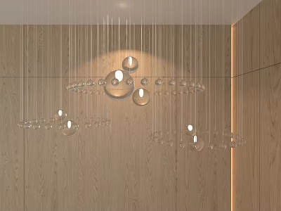 Modern Dining Room Chandelier Glass 3d model