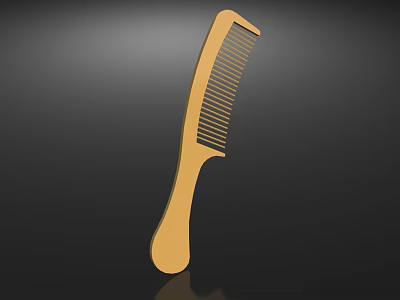 Commercial Golden Hair Comb For Professional Salon Use And Hairdressing Tools 3d model