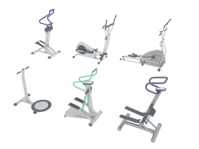 Different Types Of Fitness Equipment For Home Gym Workout Sessions 3d model