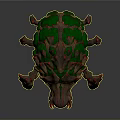 Spiky Ferocious Mythical Creature Character 3D Model With Green Brown Claws Fangs