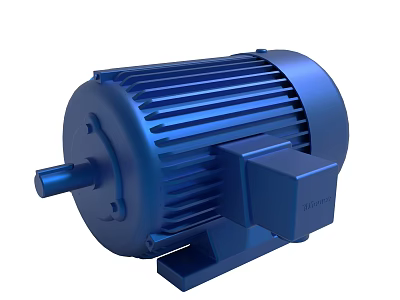 Blue Industrial Electric Motor 3D Rendering 3d model