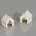 White Canvas Camping Tents With Interior Tables And Chairs For Outdoor Use