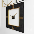 Modern Wall Clocks With Gold And Black Frames Geometric Design For Home Decor