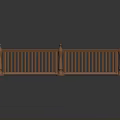 Architectural Wooden Railing Design With Decorative Posts Balusters And Finials For Building 3d model