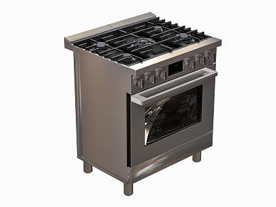 Stove gas stove range hood kitchenware 3d model