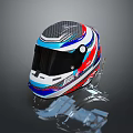 Colorful Racing Helmet With Carbon Fiber Texture And Transparent Front Visor