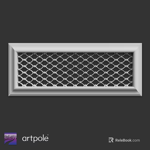 Rectangular Grille Component With Geometric Grid Pattern And Frame Structure 3d model 