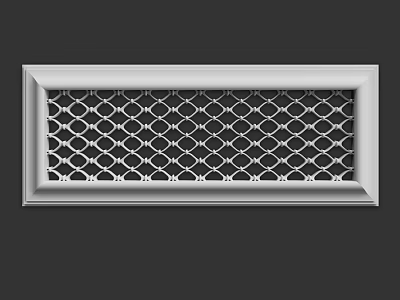 Rectangular Grille Component With Geometric Grid Pattern And Frame Structure 3d model