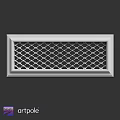 Rectangular Grille Component With Geometric Grid Pattern And Frame Structure