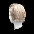 White Head Model With Blonde Hair And Detailed Facial Features On Black Background