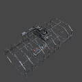 Space Station Frame Structure Floating In Starry Outer Space Background 3d model