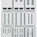 White Doors With Various Glass Panel And Frame Designs For Interior Use 3d model