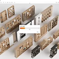 Modern Bookshelf Bookcase Storage Rack Decorative Rack Display Rack 3d model