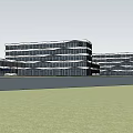 Modern Multi story School Building Architectural Design With Flat Roof And Large Windows