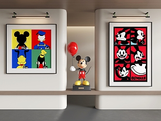 Cartoon Painting Cartoon Decorative Painting Mickey Painting 3d model