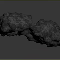 Rocky Gray Terrain Featuring Rough Surface And Natural Indentations 3d model