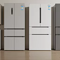 Various Styles of Modern Refrigerators and Freezers in Different Colors on