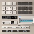 Various Style Switch Panels With Sockets Control Buttons And Modern Design For Home Use 3d model