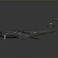 Gray Military Transport Aircraft With Four Engines Large Wings And Tail Emblem 3d model