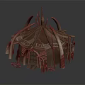 Traditional Tribal Furniture Structure With Bone Frame And Leather Covering